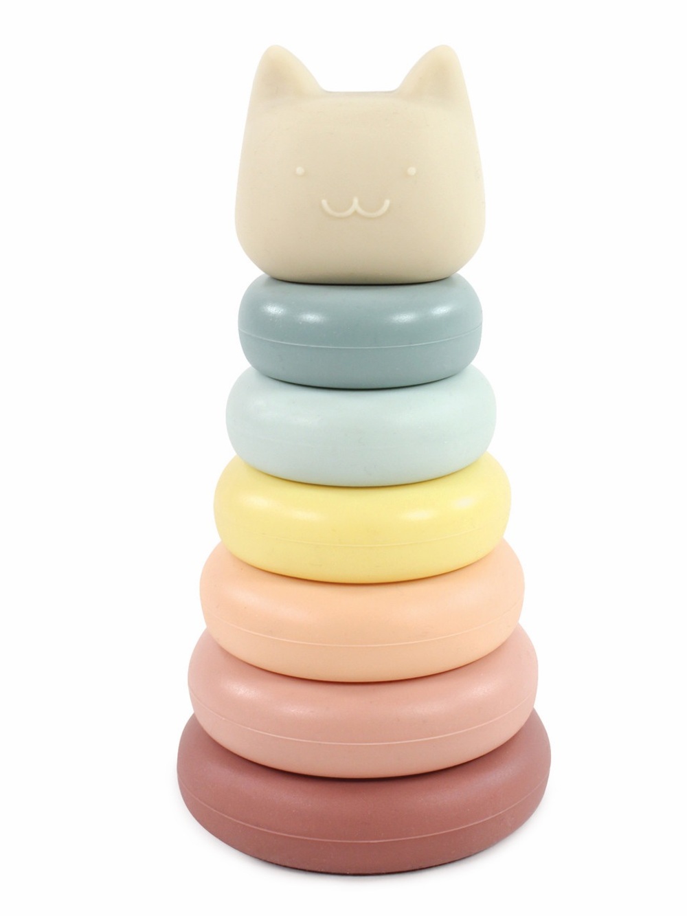 Pastel Baby Silicone Stacking Toy, Kitten